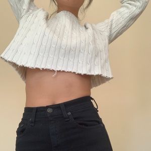 Cropped Ralph Lauren cable knit sweater